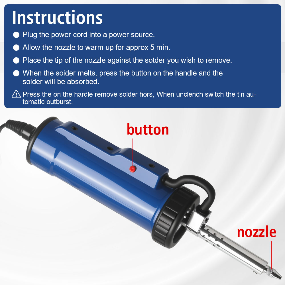 Verwijder pomp met 3-zuigmond  - Desoldering Pump Electric Vacuum Station recensie en prijs